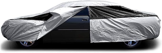 Titan Premium Multi-Layer PEVA Car Cover for Sedans 186-202". Waterproof, UV Protection, Anti-Scratch Protective Lining, Driver-Side Zippered Opening. Fits Camry, Accord and More.
