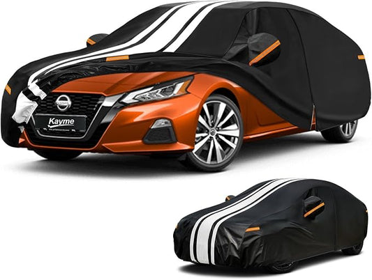 Kayme Heavy Duty Car Cover Custom Fit for Nissan Altima (2002-2026) Waterproof All Weather for Automobiles, Gift with Tape/Towel, Outdoor Full Exterior Cover Rain Snow Sun UV Protection.