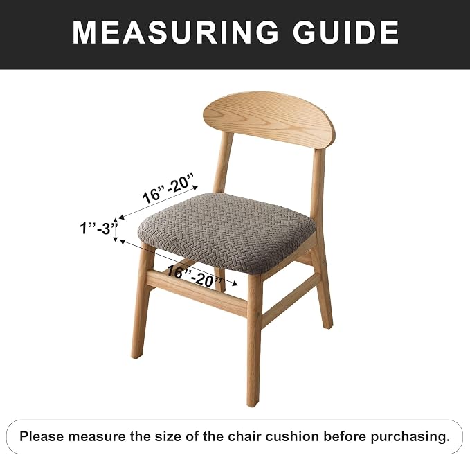 Genina Seat Covers for Dining Room Chair Seat Slipcovers Kitchen Chair Covers (Gray, 2 Pcs)