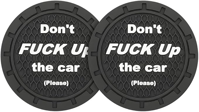 8sanlione 2 Pack Car Cup Holder Coasters, 2.75 Inch Non-Slip PVC Insert Cup Coaster, Anti-Scratch Auto Cup Mats for Women Men, Vehicle Interior Accessories Universal for Car, SUV, Truck (C Black/2PCS)