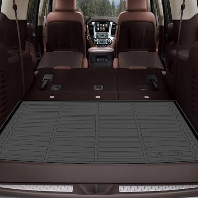 Floor Mats for Chevy Suburban 2015-2020,for GMC Yukon XL(with2nd Row Bench) | 7 seats, 1st & 2nd & 3rd Row &Cargo Mat, TPE Non-Slip Waterproof Summer Winter Chevrolet Suburban Car Accessories