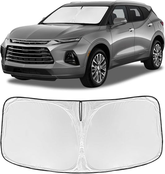 for Chevrolet Blazer 2019-2025 2026 (NOT for EV) Windshield Sun Shade | 4 Layers for Front Windows Shade Cover Custom Fit Blazer 250T Sun Visor Retractable Block UV Rays Car Accessories