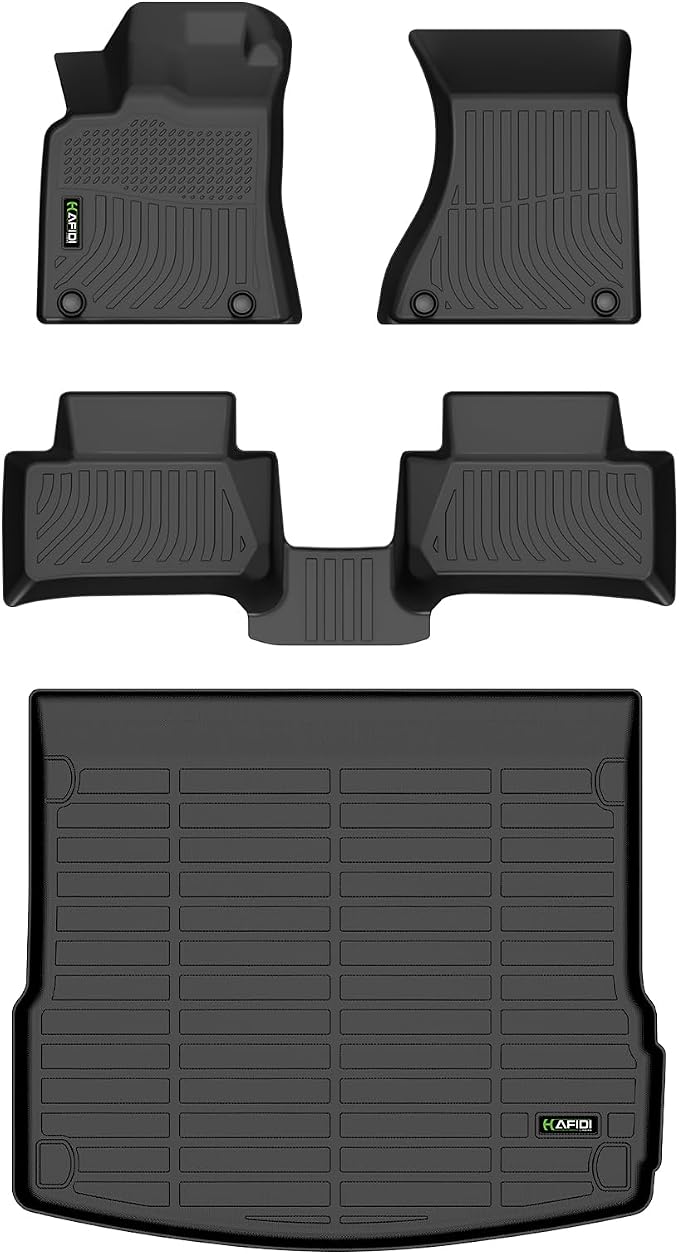 HAFIDI® Floor Mats & Cargo Liner Set Fit for 2014-2026 Porsche Macan S/Turbo/S Diesel/GTS (Not for EV) All Weather TPE Anti-Slip Car Full Set Floor Liners Custom Accessories - Black