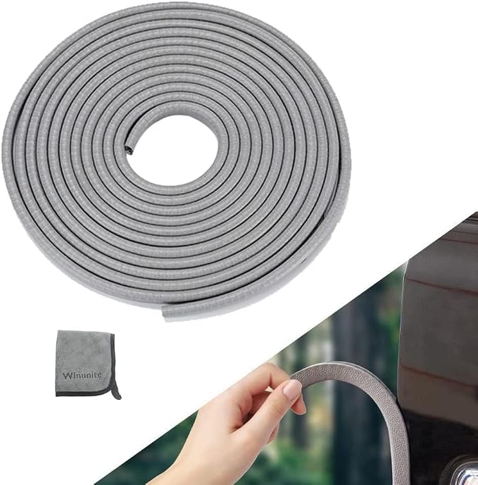 Winunite 32.8ft(10m) Car Door Edge Guards Light Gray– Fits Most Vehicles, No Glue, U-Shaped, Built-in Metal Clips, Scratch and Chip Resistant – Reduces Dings in Parking Lots