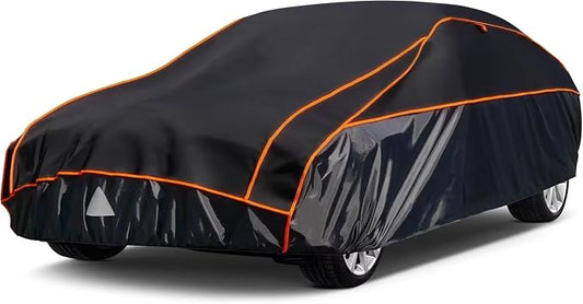 Kayme Hail Protector Car Cover，Anti Hail Thickened Multi-Layered EVA Car Cover Waterproof All Weather with Wind Straps, Outdoor Hail Protection Cover, Fit Sedan/Coupe-Length (176 to 185 Inch)