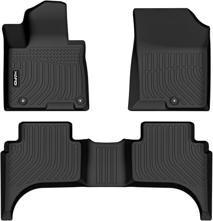Floor Mats Fit for Hyundai Santa Cruz 2022 2023 2024 2025 2026 All Weather Protection TPE Anti-Slip Automotive Floor Liners, Fits 1st & 2nd Row Full Set Custom Accessories, Black