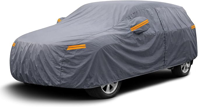 Coverlex Minivan Car Cover Waterproof All Weather, 6 Layer Car Cover with Cotton Liner Universal Fit for Chevy Traverse, Dodge Grand Caravan, Honda Odyssey, Toyota Sienna, Chrysler Pacifica