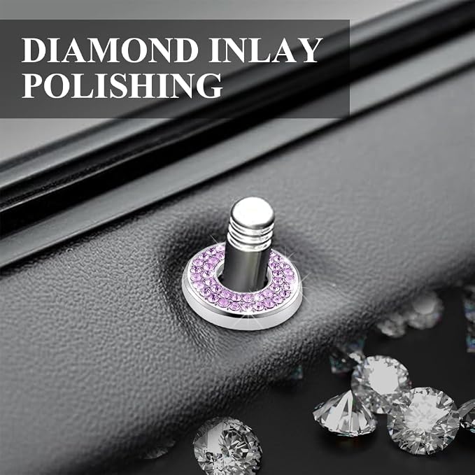 4PCS Bling Car Inner Door Lock Covers, Bling Car Accessories, Crystal Auto Decals for Women Girls, Sparkly Rhinestones Auto Door Bolt Decorations Compatible with B-e-n-z A/B/C/D/E Class