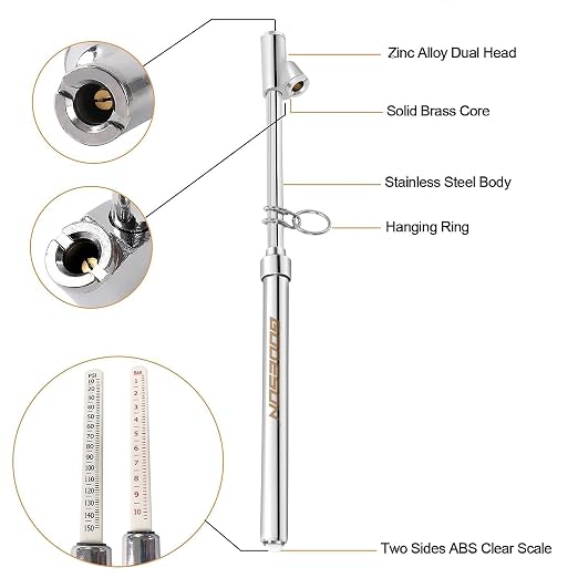 GODESON Heavy Duty Tire Pressure Gauge 10-150 PSI, Professional Dual Head Air Pressure Gauge for Truck Car Motorcycle, Accurate Reading Pen Style Tire Gauge with 1-10 Bar Range
