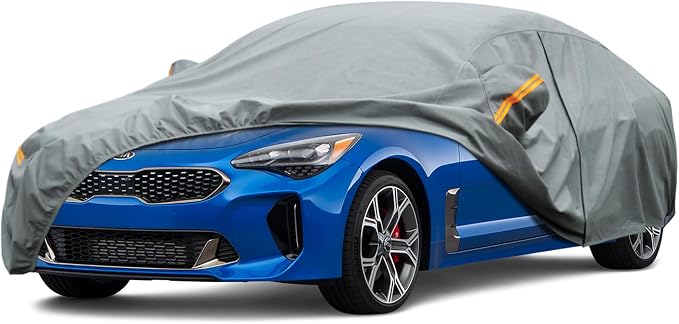 Kayme Heavy Duty Car Cover Custom Fit Kia Stinger (2017-2025) Waterproof All Weather for Automobiles, Full Exterior Covers Sun Rain UV Protection.（Deliver About 3-10 Days）