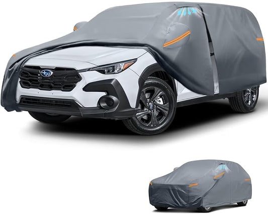 Waterproof Crosstrek/XV(2011-2026) Car Cover with Breathable Vents, [Upgrade] Premium Covers with Cotton Liner and Zipper Door, Sun Rain Snow Dust Uv Protection.(Gift with Towel)