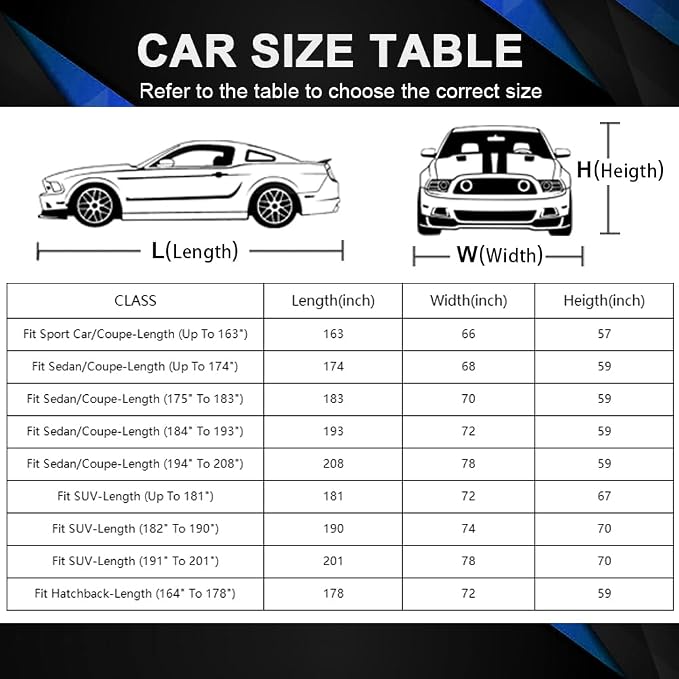 GUNHYI Car Cover Waterproof All Weather for Automobiles, Outdoor Full Car Cover Snowproof Windproof UV Protection, Universal Fit for Sedan. (Fit Sedan Length 175-185 inch, Silver)