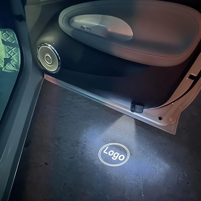 4 Pieces Car Door Lights Logo for Mini Cooper R55 R56 R57 R58 R59 R60 R61 F54 F55 F56 F57 Puddle Lights Logo Projector Courtesy LED Ghost Shadow Light Projector Lamps