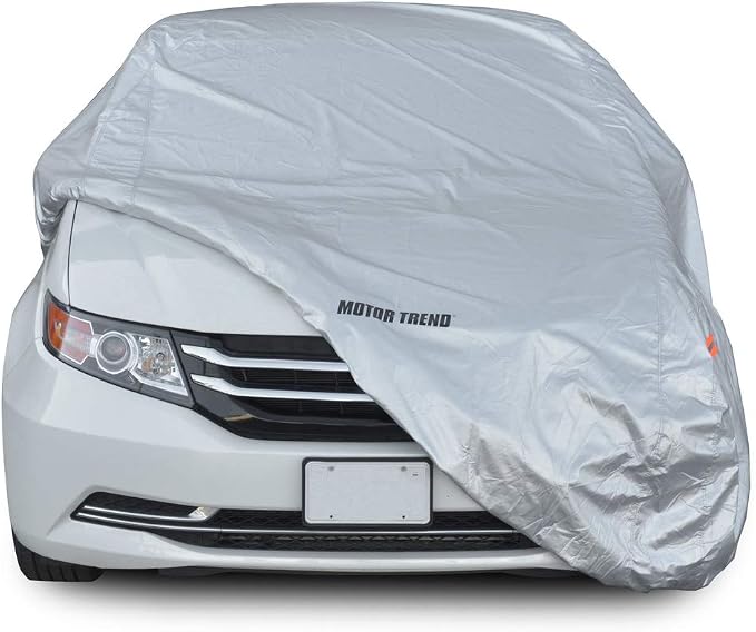 Motor Trend OV-642 TrueShield Waterproof SUV & Van Cover - Heavy Duty Outdoor Fleece-Lined Sonic Coating - Ultimate 6 Layer Protection - Cover Lock Included (XL - max Length 210")