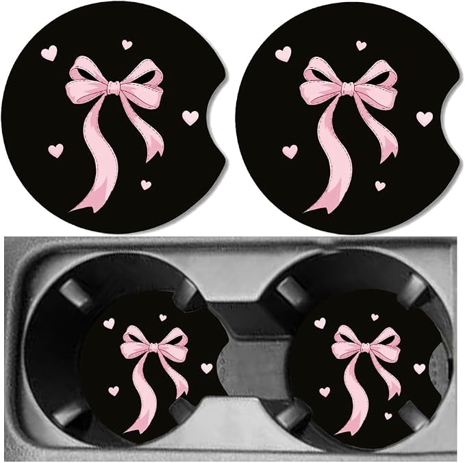 Car Cup Holder Coaster, Neoprene Universal Non-Slip Cup Holders, Car Accessories Interior for Women and Man Interior Sets 2 Pack (RYD-BD01)
