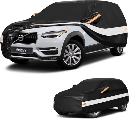 10 Layers SUV Car Cover Custom Fit for Volvo XC90 (2015-2026), Waterproof All Weather for Automobiles, Outdoor Full Cover Sun Dust Rain Protection with Cotton. Black