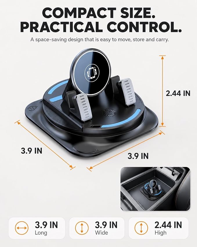 Car Phone Holder 360 Degree Rotation Navigation Mount Splendid Dashboard Windshield Accessories for Women Rotating Soporte De Telefono para Carro Grip Anti-Slip Grips(Mirror Edition)