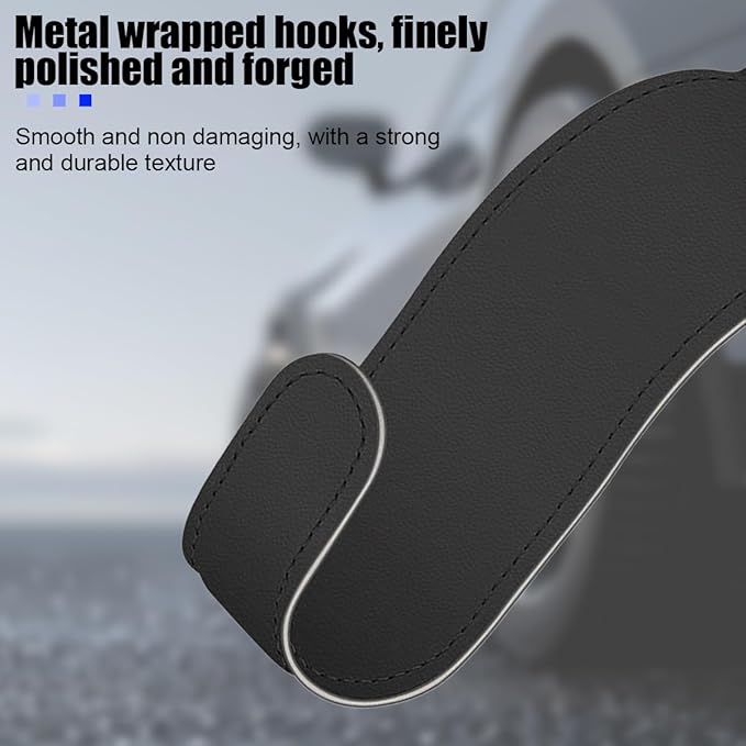 Bittwee 4PCS Car Glove Box Hooks Passenger Storage Hangers Black | Microfiber leather, snap-in install, hangs bags umbrellas, fits most cars SUVs and trucks, car interior accessories