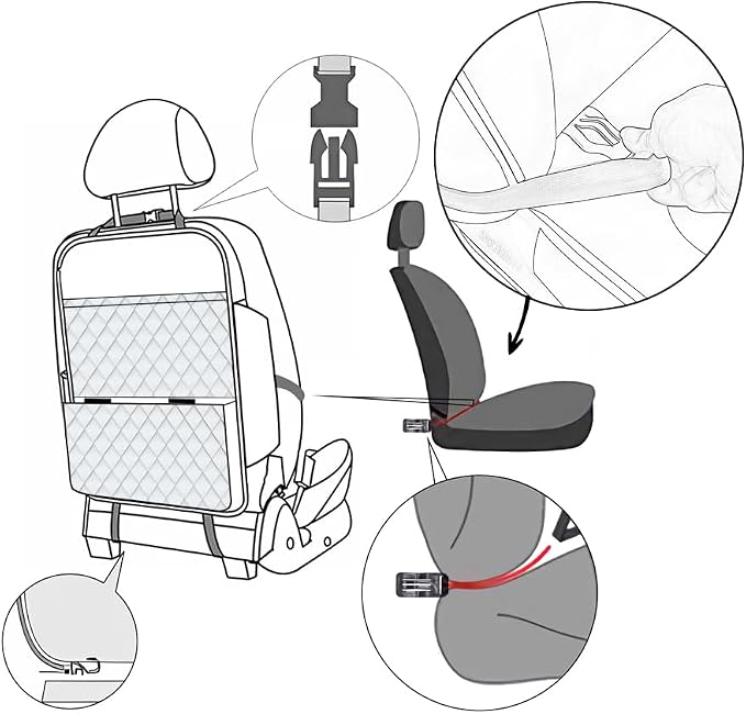 TAIKOO Seat Back Protector,Shields Seat Backs From Kicks and Adds Storage | Keeps seat backs looking new for a long time. Easy to install and clean. 2-piece set