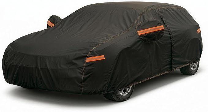 6 Layer Heavy Duty Hatchback Car Cover Waterproof All Weather Protection with Cotton Liner, Universal Fit Nissan Leaf, Honda Civic Hatchback, Mazda 3 Hatchback, Toyota Corolla Hatchback