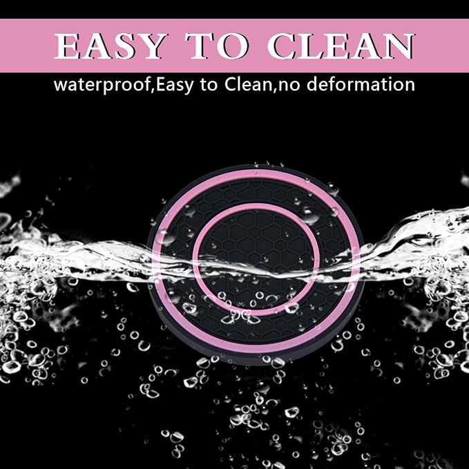 2 Pack Car Coasters for Cup Holder, 2.75 Inch Universal Auto Waterproof Coasters Silicon Insulation Cup Mats,No-Slip Anti Dust Insert Coaster for Woman Man, Suit for Vehicle Interior (2, Pink)