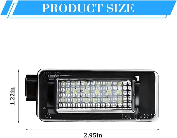 1 Pair Car LED License Plate Light, High Bright Vehicle Rear Tag Lamp Assembly, Automotive License Plate Lighting Kit Replacement, Compatible with Serena Altima Sentra