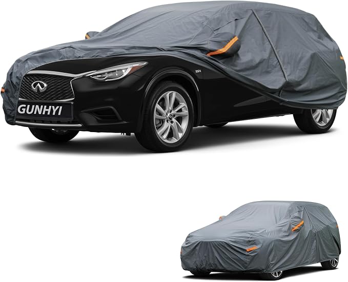 GUNHYI Premium Car Cover Custom Fit Infiniti Q30, 16 Layers Heavy Duty Car Cover Waterproof All Weather with Zipper Door for Sun Rain Snow Dust Uv Protection