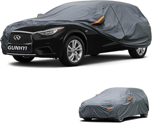 GUNHYI Premium Car Cover Custom Fit Infiniti Q30, 16 Layers Heavy Duty Car Cover Waterproof All Weather with Zipper Door for Sun Rain Snow Dust Uv Protection