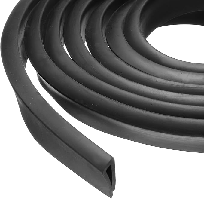 PATIKIL Rubber Edge Trim, 26.2ft x 7mm x 16mm U Channel Rubber Guard Seal Strip Protector Fit for 4mm Edge for Car Doors Hatches Sheet Metal Table Corners Steel Plates, Black