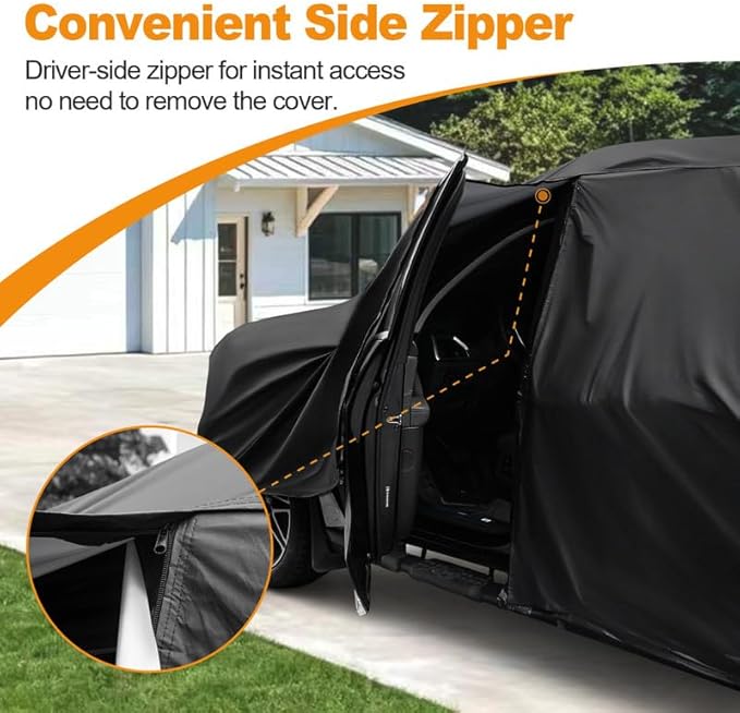 Car Cover Custom Fit for Chevy Colorado 2023-2026, Waterproof PEVA with Cotton Lining, All Weather Sun Rain UV Dust Snow Protection, Truck Cover with Door Zipper