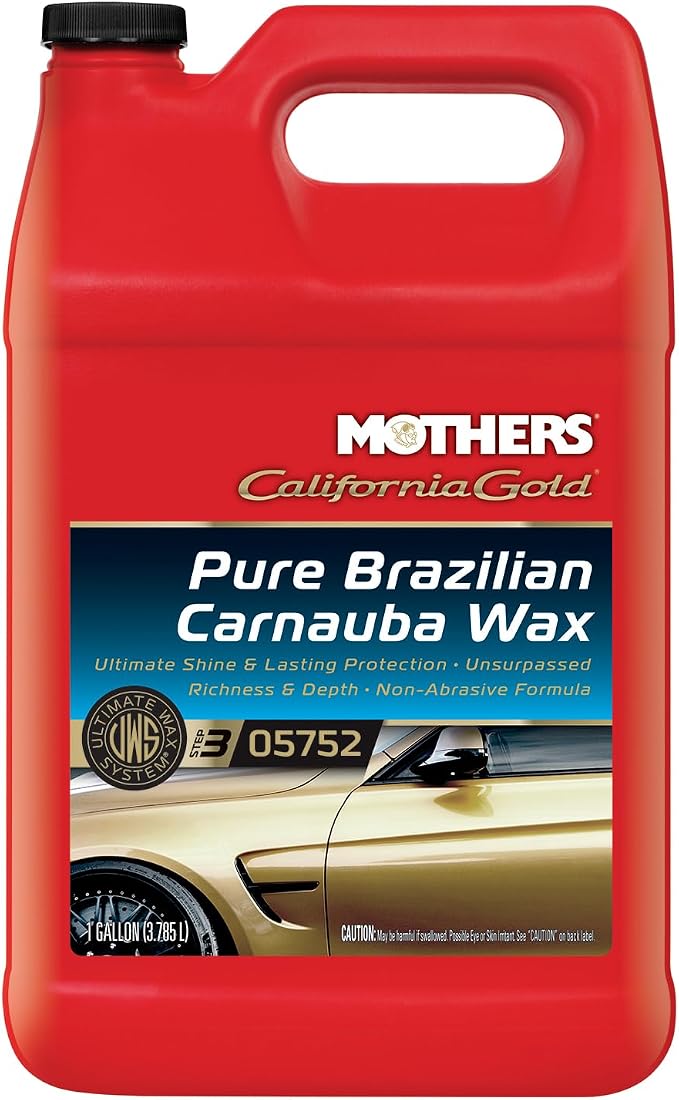 Mothers California Gold Pure Brazilian Carnauba Wax, 1 Gallon (05752) | Ultimate Wax System Step 3, Delivers Deep Shine & Long-Lasting Protection, Enhances Richness & Depth for All Paints