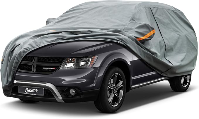 Kayme Heavy Duty SUV Car Cover Custom Fit Dodge Journey Waterproof All Weather for Automobiles, Full Exterior Covers Sun Rain UV Protection.（Deliver About 3-10 Days）