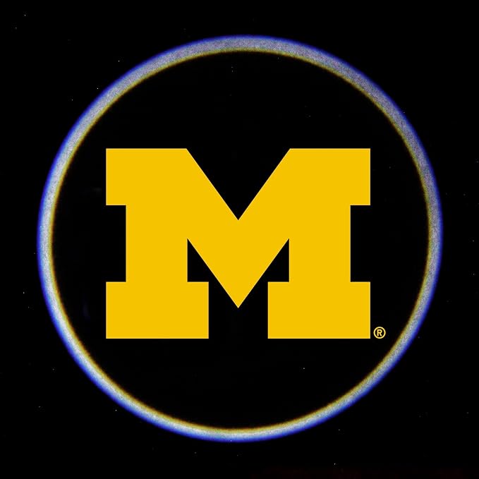 Sporticulture American Football Michigan Wolverines Car Door Lights Logo Shadow Display - Officially Licensed NCAA Car Accessories - Show Your Team Pride - Battery Powered, Universal Fit