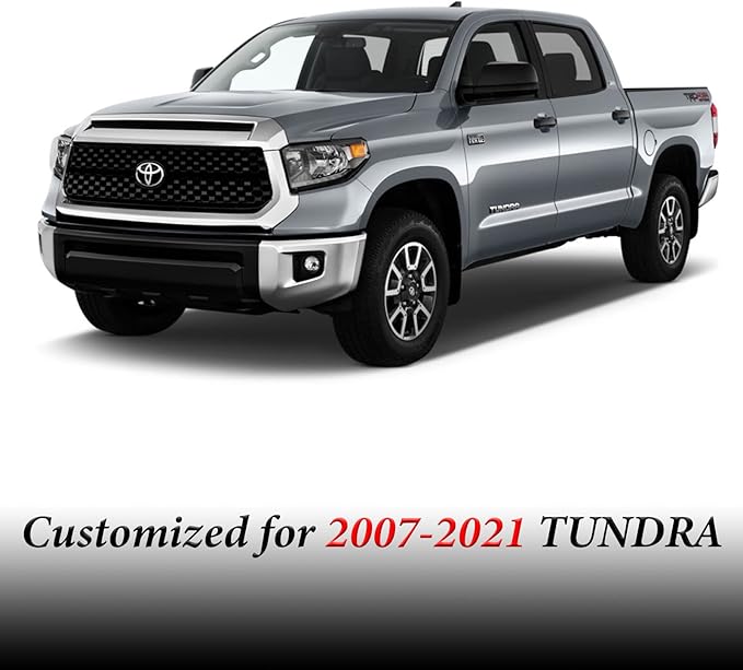 Coverado Toyota Tundra Seat Covers, Leather Car Seat Covers Full Set Automotive Seat Covers Protector Compatible with 2007-2021 Toyota Tundra Crew/Crewmax/Extended/Double Cab(Red)