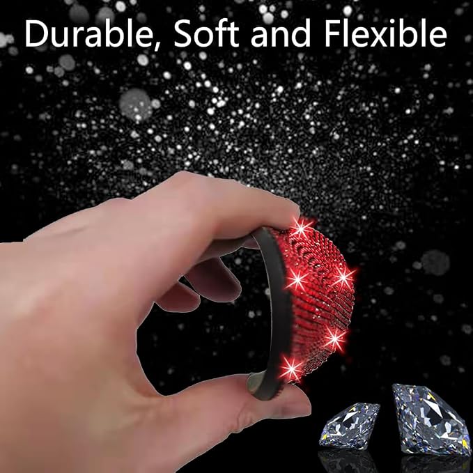 NBTEPEM 4pcs Bling Car Cup Holder Coaster, 2.75 inch Anti-Slip Shockproof Universal Fashion Car Coasters Insert Bling Crystal Rhinestone Automotive Interior Accessories for Women (4 pcs, Red)