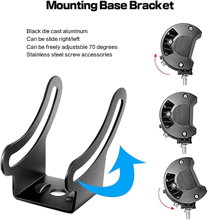 Slide Brackets - LEDOPPO Light Bar Mounting Brackets Kit, Universal Adjustable Bottom Mount Offroad Truck LED Bar Work Light Pods Base Bracket,2 Pack,Black