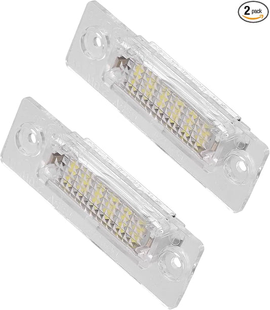 X AUTOHAUX 2pcs LED License Plate Light Car Number Lamp Replacement White Light for Volkswagen Passat 2001-2008 Jetta 2005-2010 Golf 2005-2007