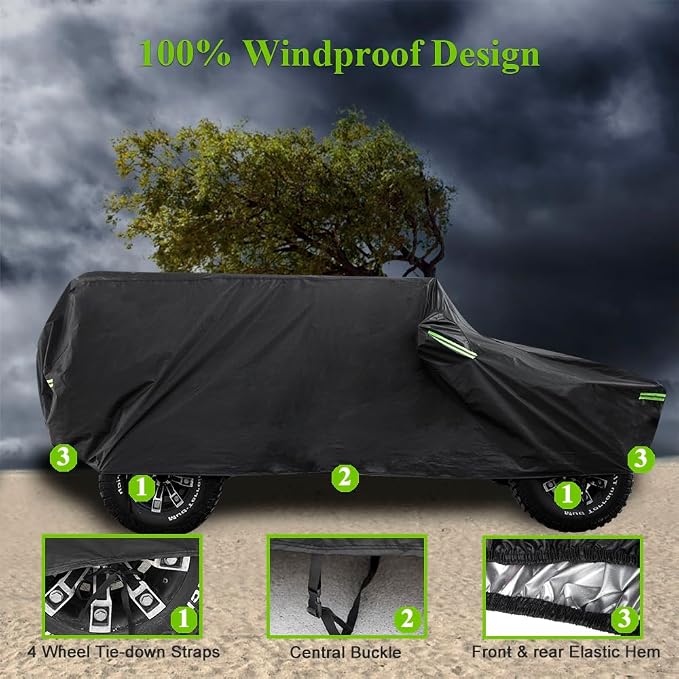 Waterproof Cover for Jeep Wrangler 2-Door with Driver Door Zipper | Jeep Wrangler 2-Door Fit，Waterproof Cover，All-Weather Protection，Driver Door Zipper，Dust & UV Resistant