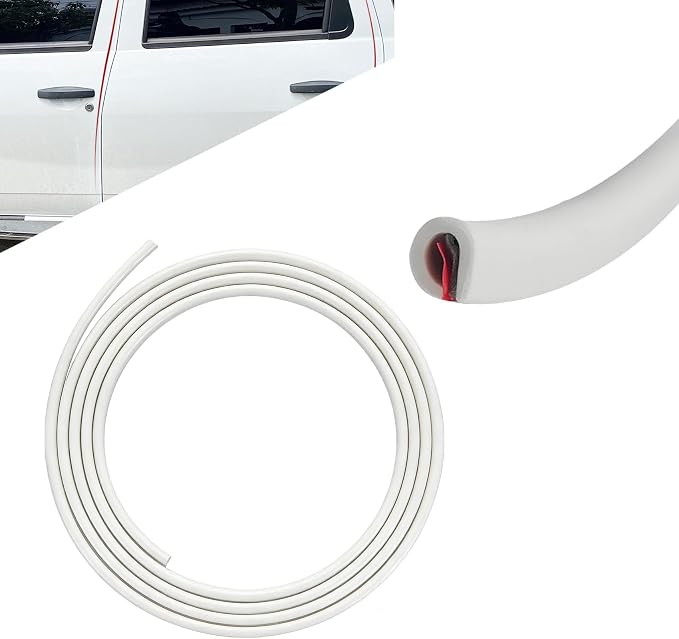 Car Door Edge Guards, Car Door Protector, 16Ft Rubber Seal Protector U Shape Edge Trim, Anti-Collision Auto Door Entry Guard Protective Strip Universal for Most Vehicles (White, 5M)