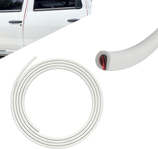 Car Door Edge Guards, Car Door Protector, 16Ft Rubber Seal Protector U Shape Edge Trim, Anti-Collision Auto Door Entry Guard Protective Strip Universal for Most Vehicles (White, 5M)