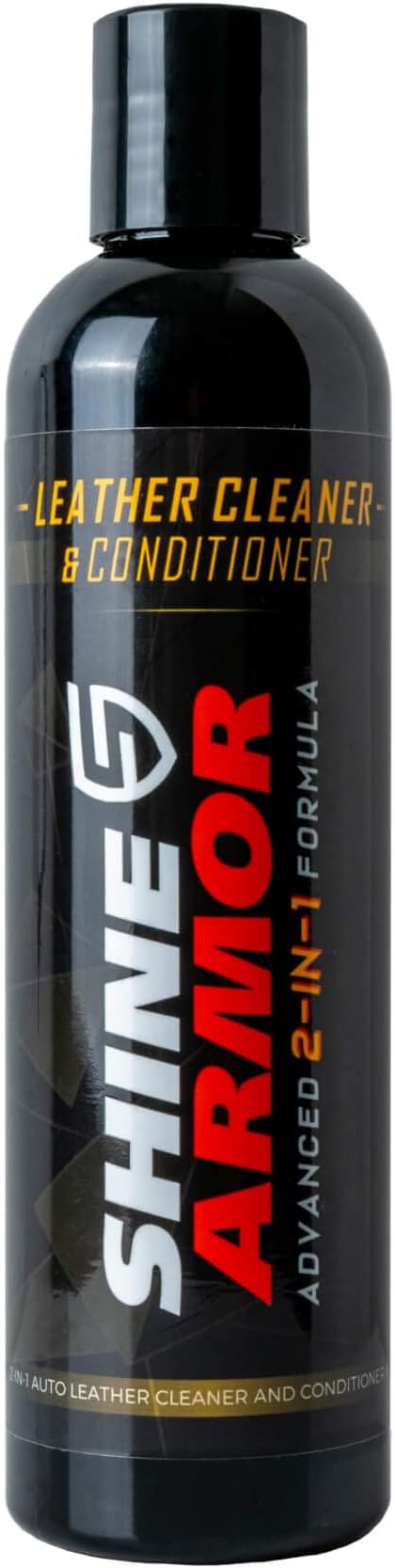 SHINE ARMOR Leather Cleaner Conditioner & Protector for Car Interior Apparel Furniture Auto Interiors Shoes Bags Purses Sofas Car Seats Steering Wheel 8 Fl Oz