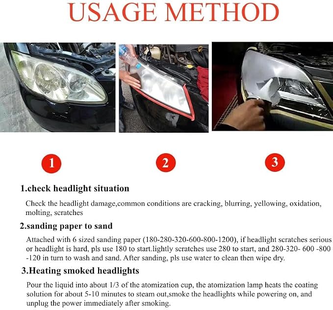 600ML Headlight Restoration Liquid,Automobile Headlight Lens Polish Repair Liquid, Car Headlight Scratch Restoring Fluid for Repair Headlight Yellowing, Haze, Scratches