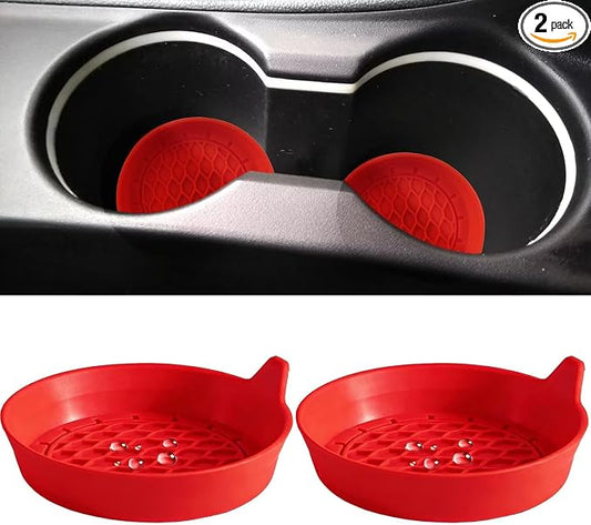 2 PCS Car Cup Coasters, Universal Cup Holder Coaster for Car Accessories, CupHolders Insert for Women Non-Slip Silicone Car Cup Holder Coasters