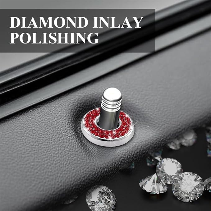 4PCS Bling Car Inner Door Lock Covers, Bling Car Accessories, Crystal Auto Decals for Women Girls, Sparkly Rhinestones Auto Door Bolt Decorations Compatible with B-e-n-z A/B/C/D/E Class
