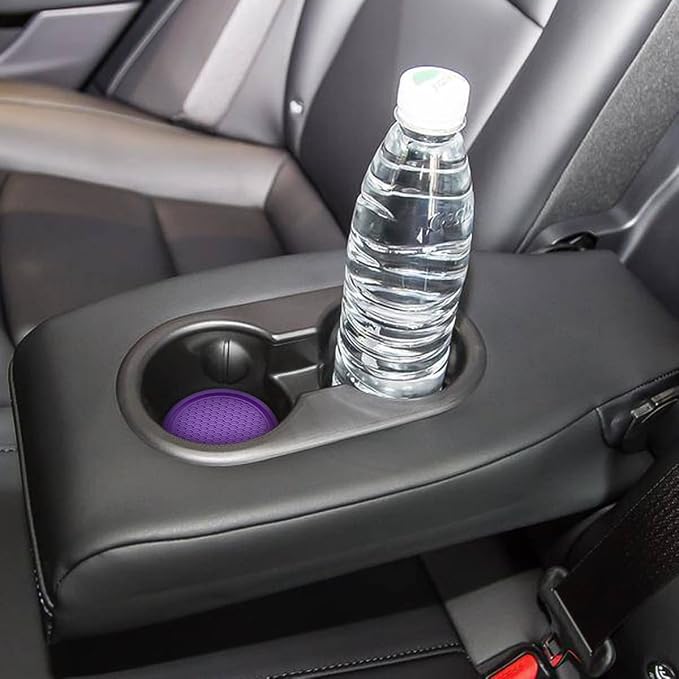 4 Pack Car Cup Holder Coaster, 2.75 Inch Diameter Non-Slip Universal Insert Coaster, Durable, Suitable for Most Car Interior, Car Accessory for Women and Men (Purple)
