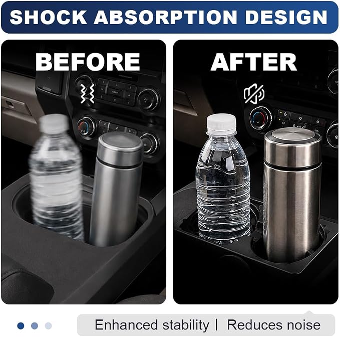 PIT66 Dual Cup Holder Inserts 2pcs Compatible with Chevy Silverado Avalanche Suburban Sierra Yukon Escalade 2007 2008 2009 2010 2011 2012 2013 2014 Drink Holder 19154712 Black