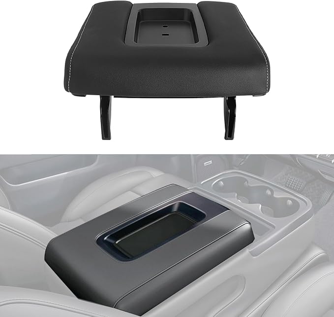 Front Seat Center Console Armrest Lid with Base Black Compatible with 2014-2019 Chevrolet Chevy Silverado Suburban Tahoe GMC Sierra Yukon XL Replaces 22881398 22876379