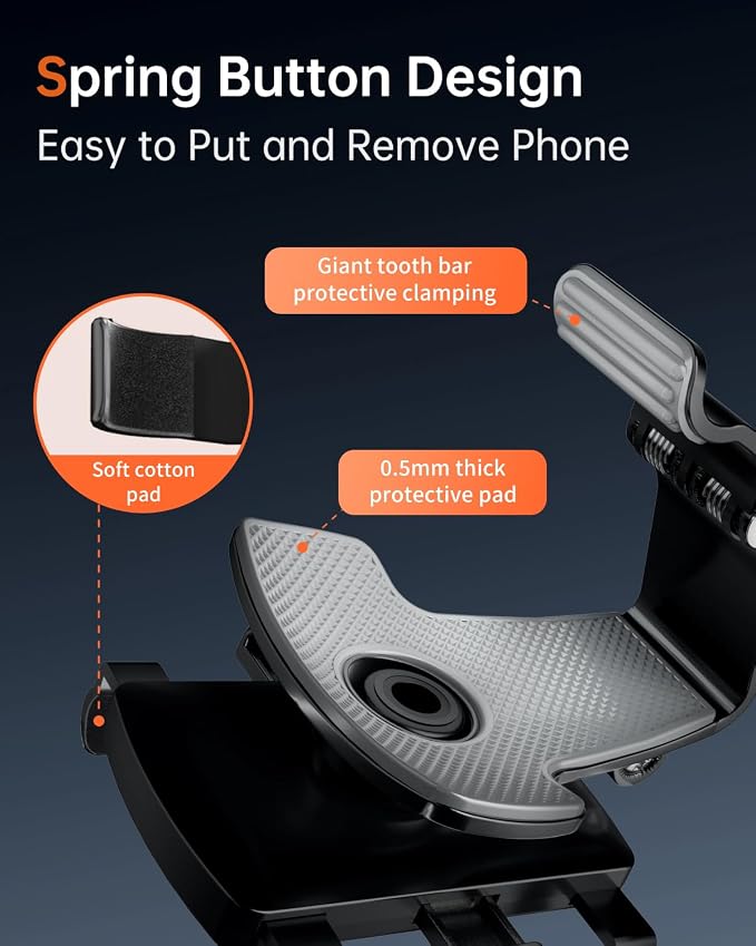 Car Phone Holder Mount Dashboard Upgrade 360 Degree Rotation Rear View Mirror and Sun Visor Multifunctional Clip Design Car Universal Phone Mount Compatible with 4-7 inch cellphones