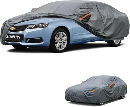 GUNHYI Premium Car Cover Custom Fit Chevrolet Impala(1958-1996), 16 Layers Heavy Duty Car Cover Waterproof All Weather with Zipper Door for Sun Rain Snow Dust Uv Protection