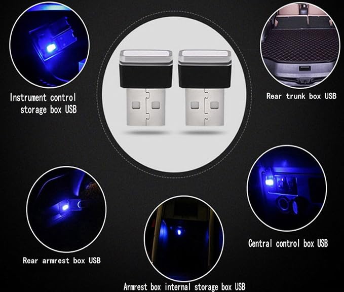 iJDMTOY Emerald Green USB Plug-in Miniature/Nano LED Car Interior Ambient Accent Lighting Kit